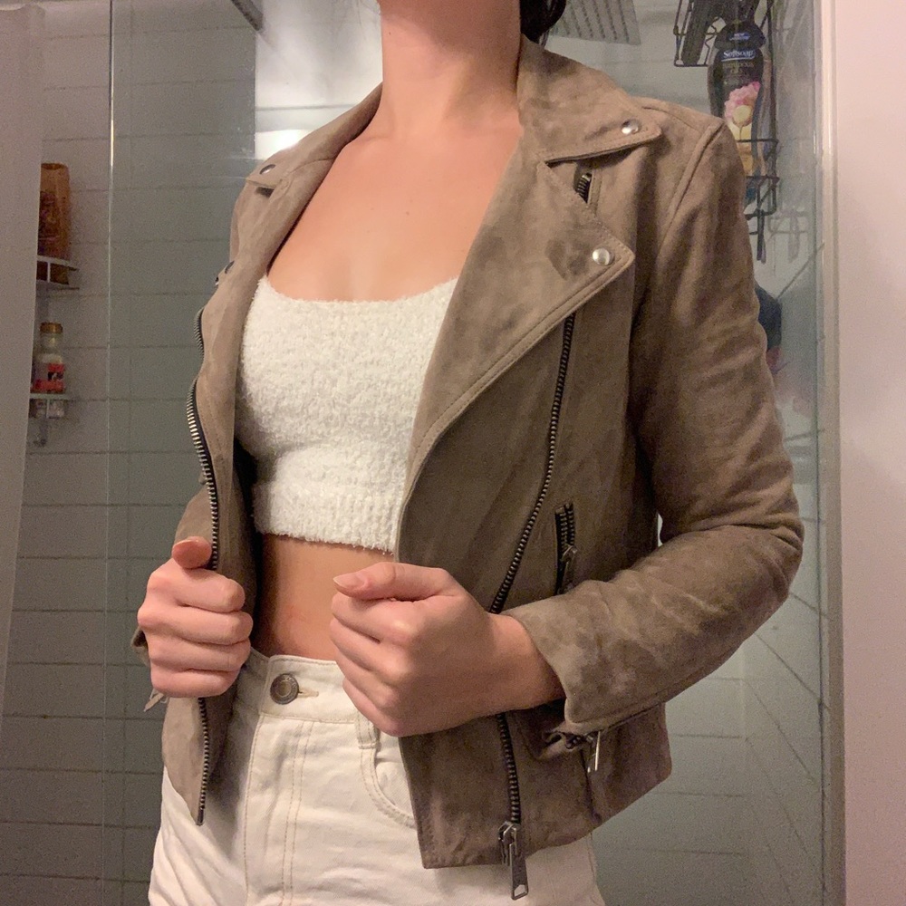Allsaints suede dalby leather jacket